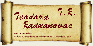 Teodora Radmanovac vizit kartica
